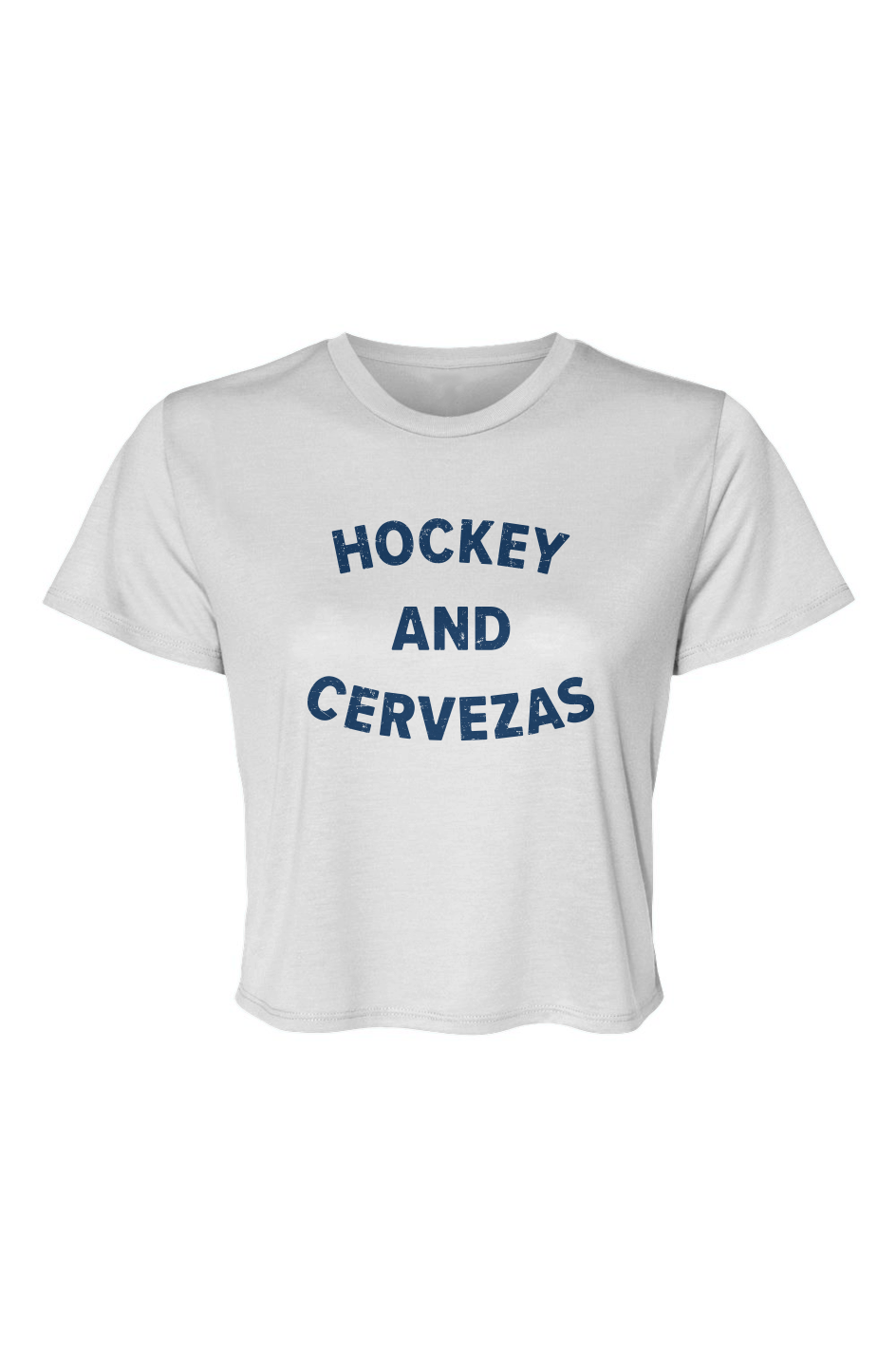 Barn Beauty Hockey and Cervezas Cropped Tee White | Barn Garb Hockey Threads
