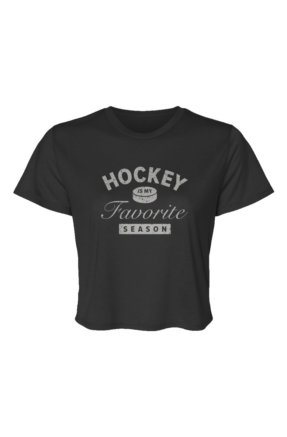 Barn Beauty Hockey is My Favorite Season Cropped Tee Black | Barn Garb Hockey Threads