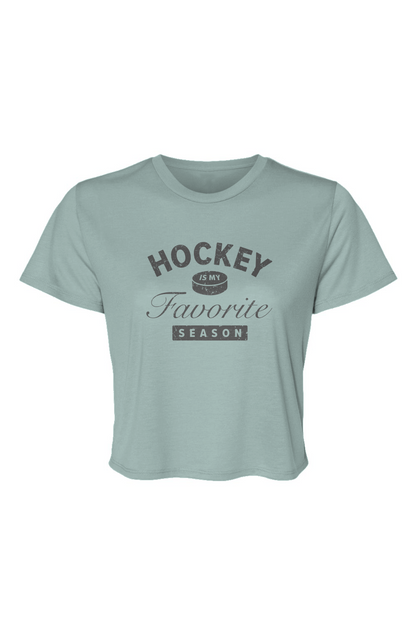 Barn Beauty Hockey is My Favorite Season Cropped Tee Ice Blue | Barn Garb Hockey Threads