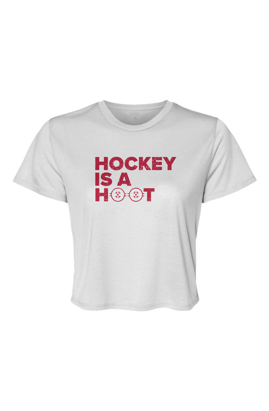 Barn Beauty Hockey is a Hoot Cropped Tee White | Barn Garb Hockey Threads