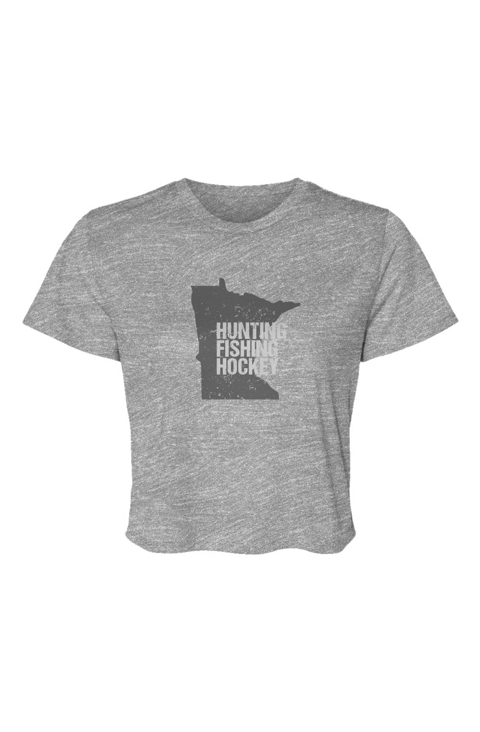 Barn Beauty Hunting Fishing Hockey Cropped Tee Grey | Barn Garb Hockey Threads