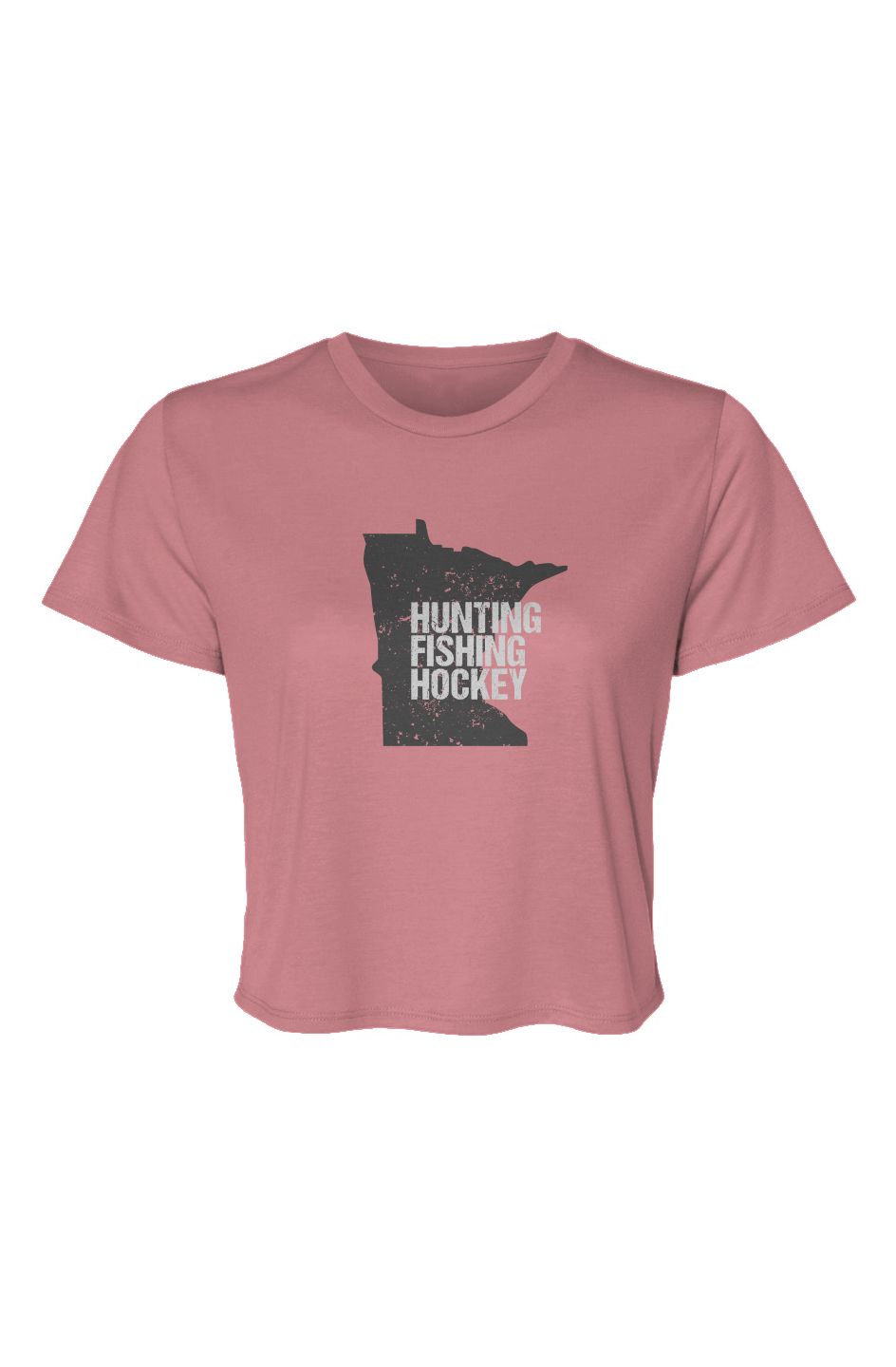 Barn Beauty Hunting Fishing Hockey Cropped Tee Mauve | Barn Garb Hockey Threads