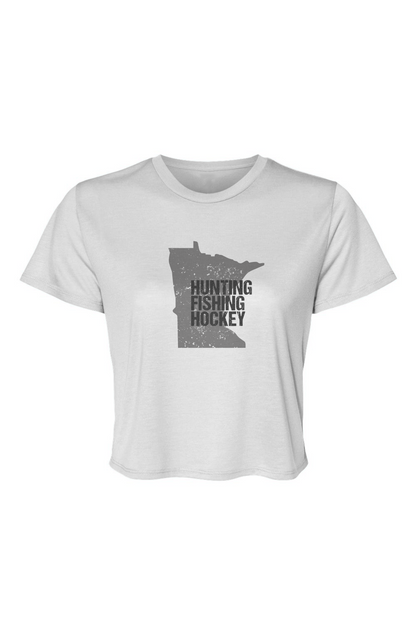 Barn Beauty Hunting Fishing Hockey Cropped Tee White | Barn Garb Hockey Threads