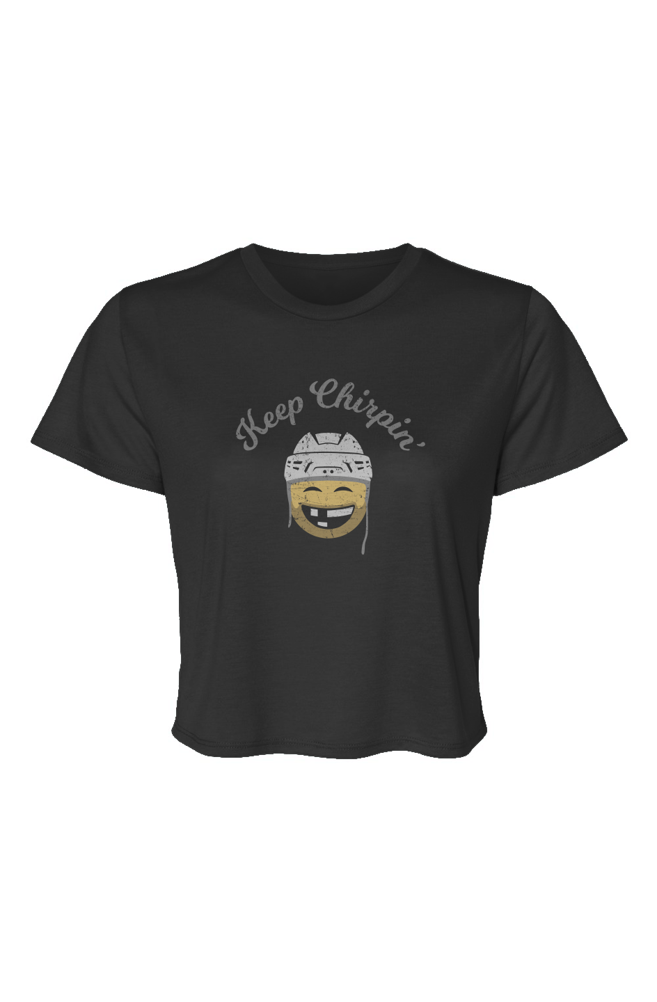 Barn Beauty Keep Chirpin' Cropped Tee Black | Barn Garb Hockey Threads