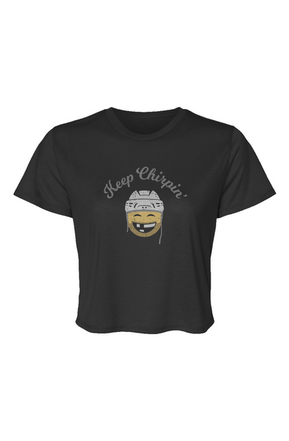 Barn Beauty Keep Chirpin' Cropped Tee Black | Barn Garb Hockey Threads