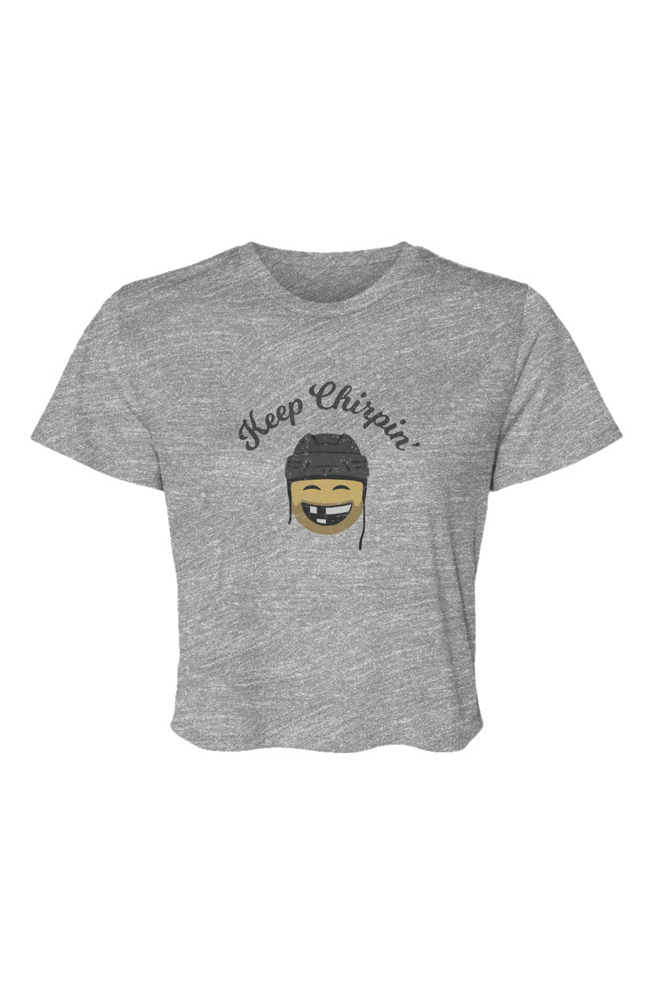Barn Beauty Keep Chirpin' Cropped Tee Grey | Barn Garb Hockey Threads