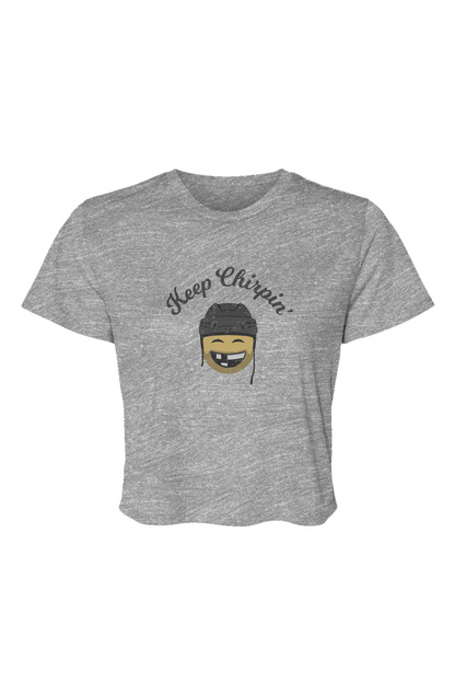 Barn Beauty Keep Chirpin' Cropped Tee Grey | Barn Garb Hockey Threads