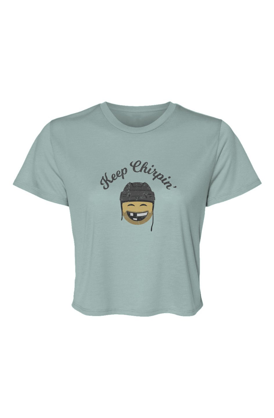 Barn Beauty Keep Chirpin' Cropped Tee Ice Blue | Barn Garb Hockey Threads