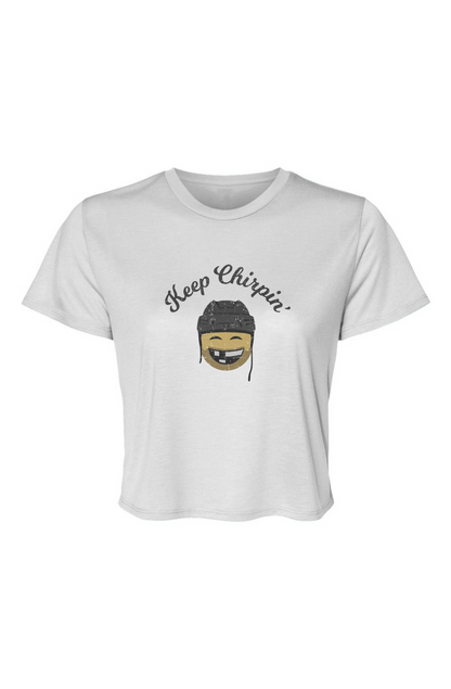 Barn Beauty Keep Chirpin' Cropped Tee White | Barn Garb Hockey Threads