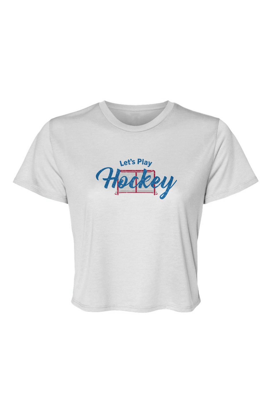 Barn Beauty Let's Play Hockey Cropped Tee White | Barn Garb Hockey Threads
