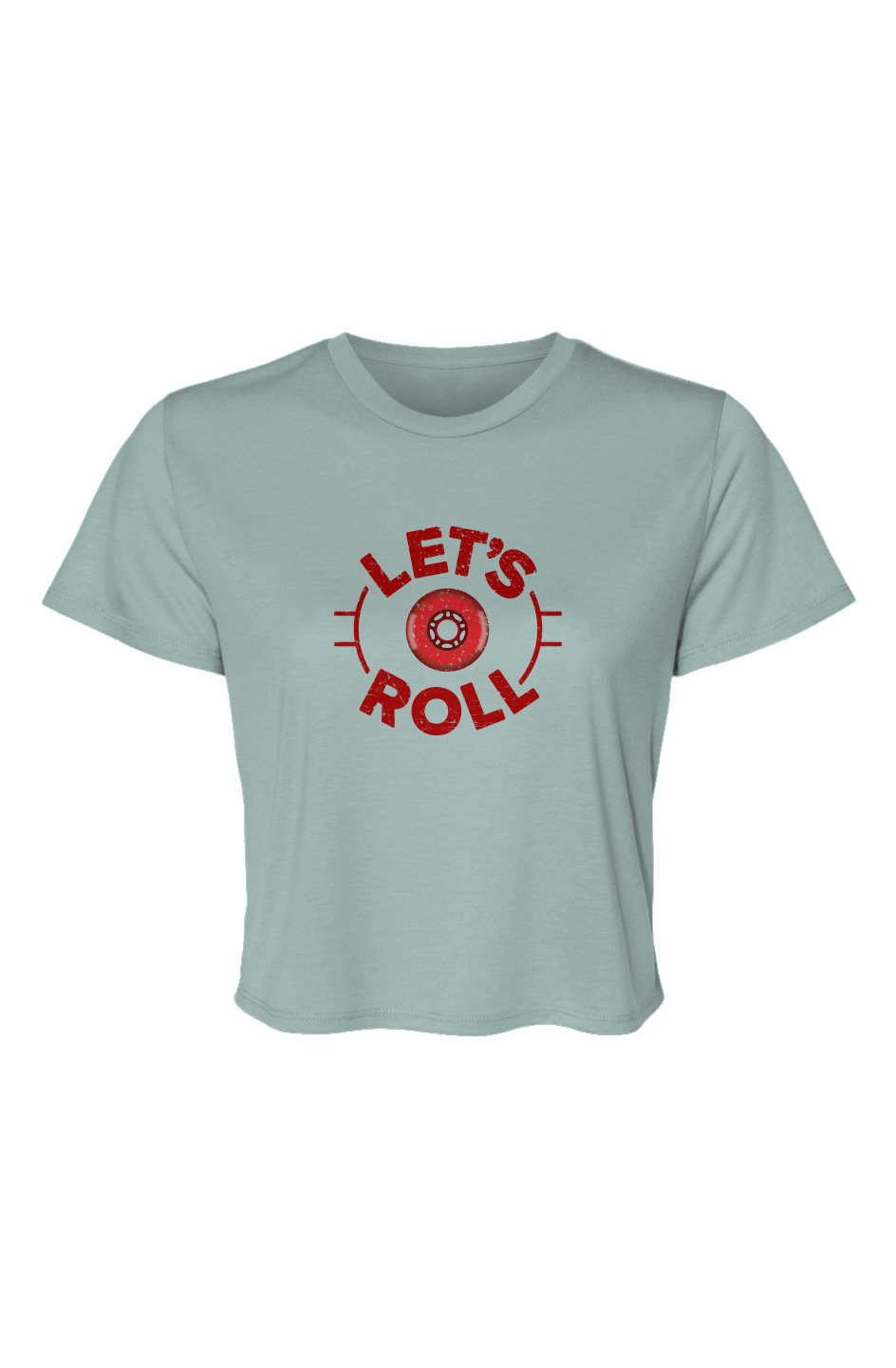 Barn Beauty Let's Roll Circle Cropped Tee Dusty Blue | Barn Garb Hockey Threads