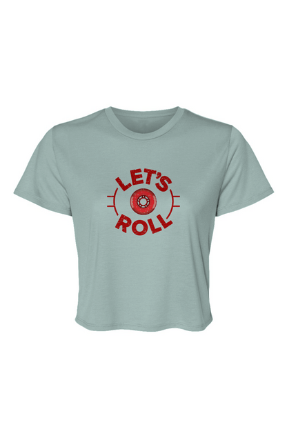 Barn Beauty Let's Roll Circle Cropped Tee Dusty Blue | Barn Garb Hockey Threads
