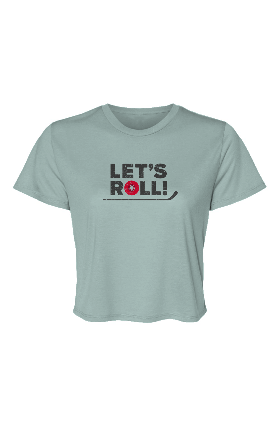 Barn Beauty Let's Roll Cropped Tee Blue | Barn Garb Hockey Threads