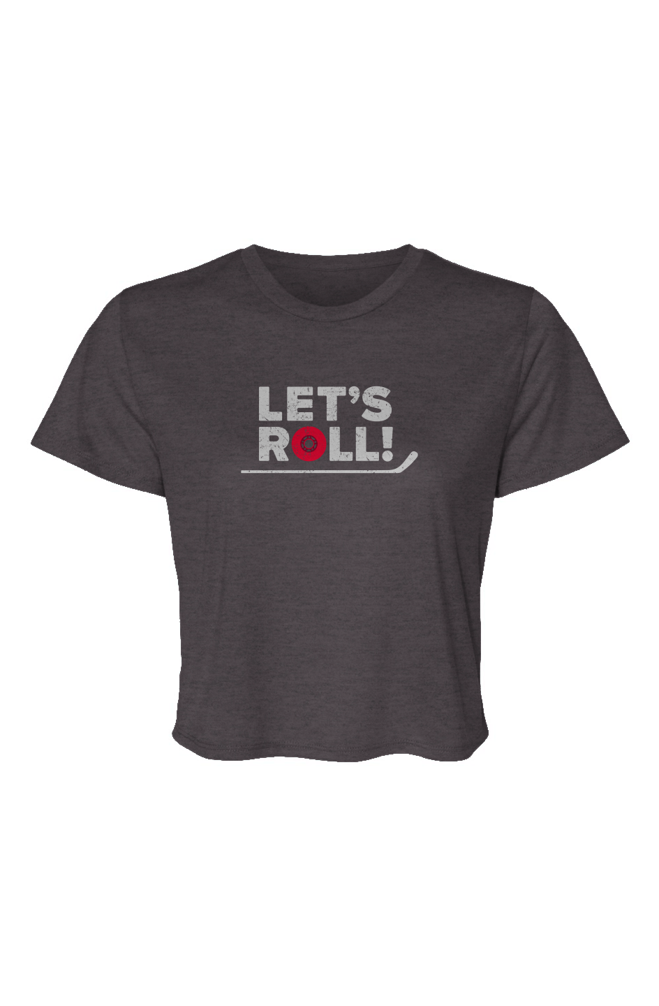 Barn Beauty Let's Roll Cropped Tee Charcoal | Barn Garb Hockey Threads