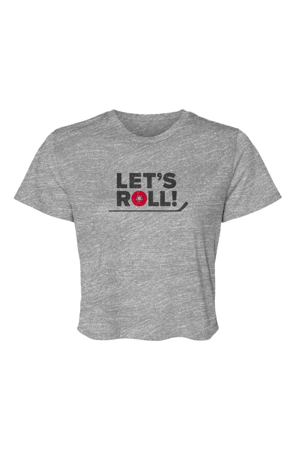 Barn Beauty Let's Roll Cropped Tee Grey | Barn Garb Hockey Threads