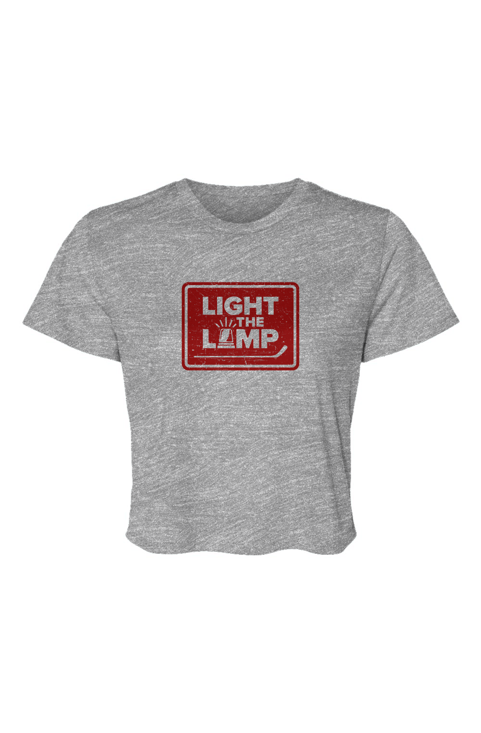 Barn Beauty Light the Lamp Badge Cropped Tee Grey | Barn Garb Hockey Threads