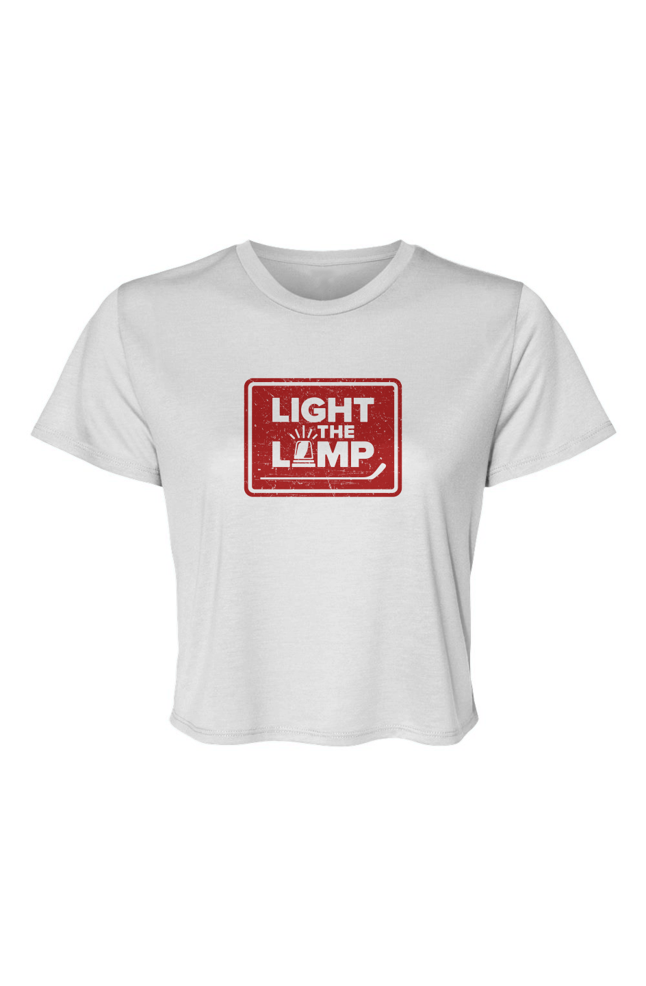 Barn Beauty Light the Lamp Badge Cropped Tee White | Barn Garb Hockey Threads