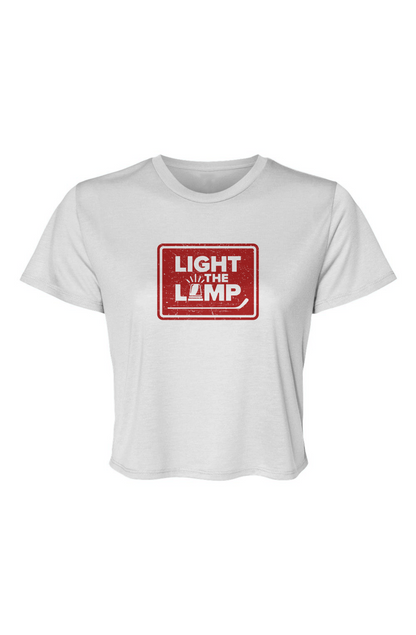 Barn Beauty Light the Lamp Badge Cropped Tee White | Barn Garb Hockey Threads