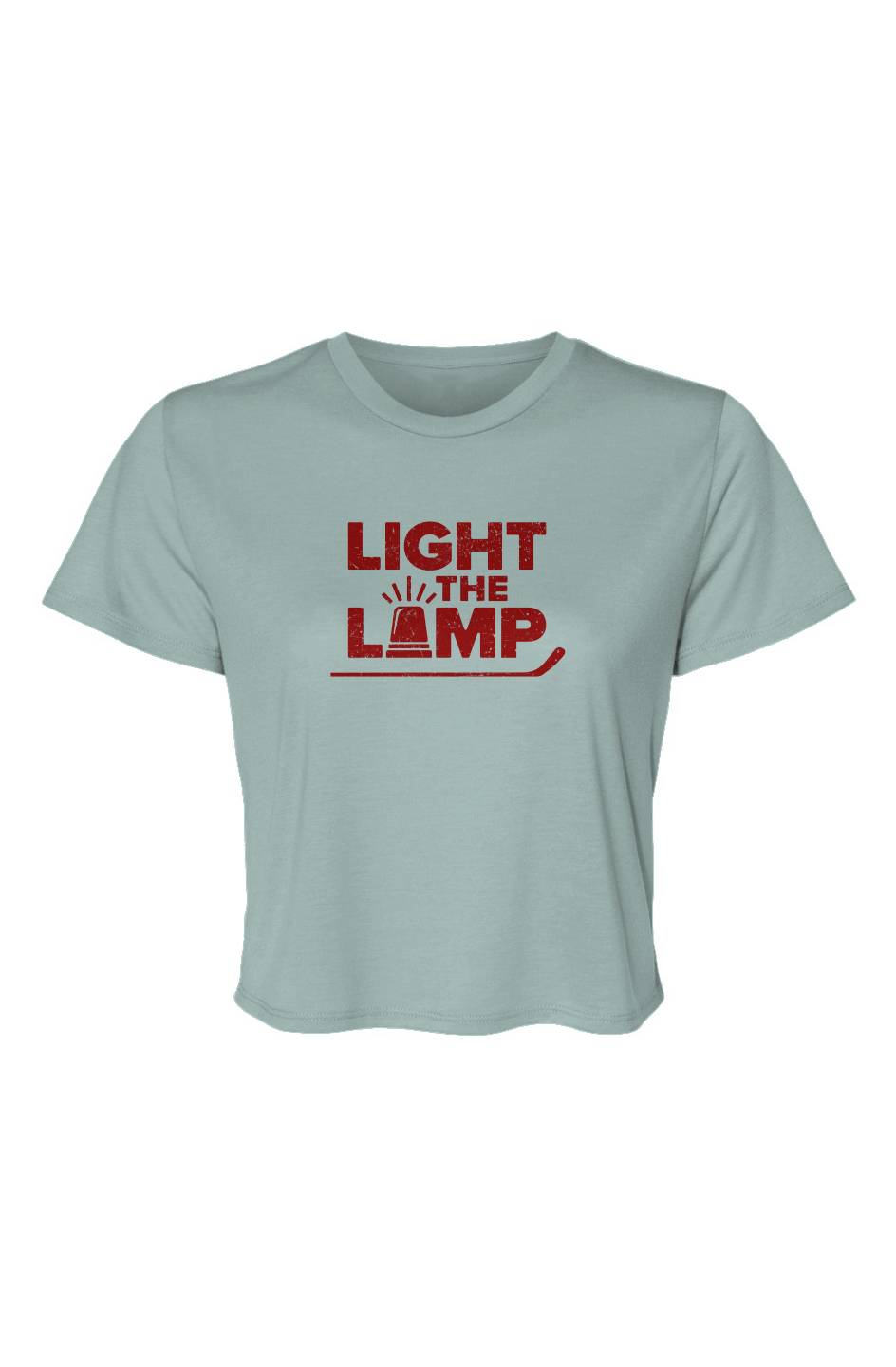 Barn Beauty Light the Lamp Flowy Cropped Tee Ice Blue | Barn Garb Hockey Threads