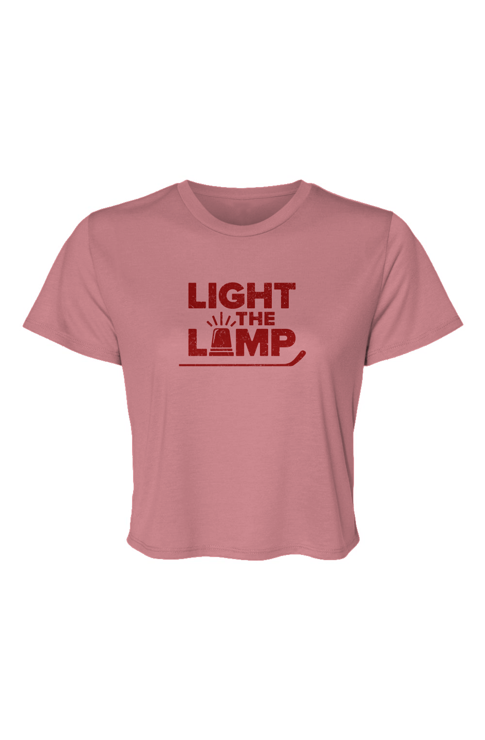 Barn Beauty Light the Lamp Flowy Cropped Tee Mauve | Barn Garb Hockey Threads