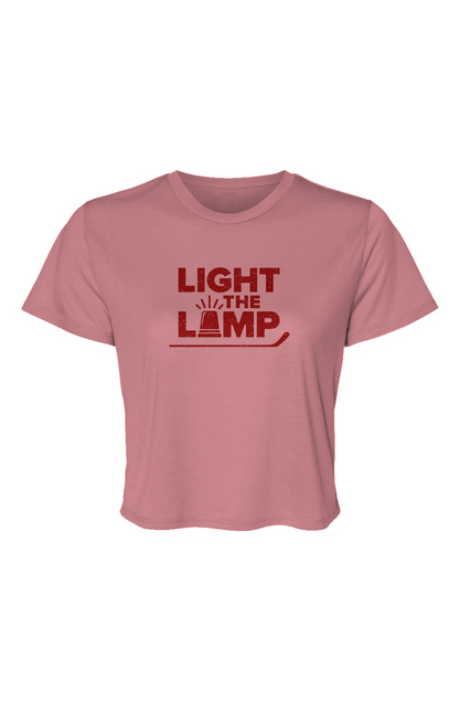 Barn Beauty Light the Lamp Flowy Cropped Tee Mauve | Barn Garb Hockey Threads