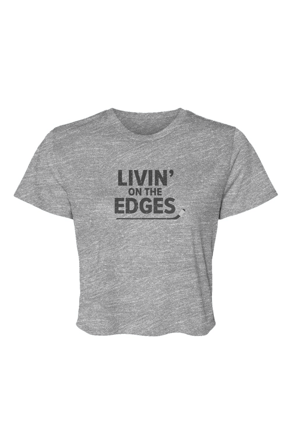Barn Beauty Livin' on the Edges Cropped Tee Grey | Barn Garb Hockey Threads
