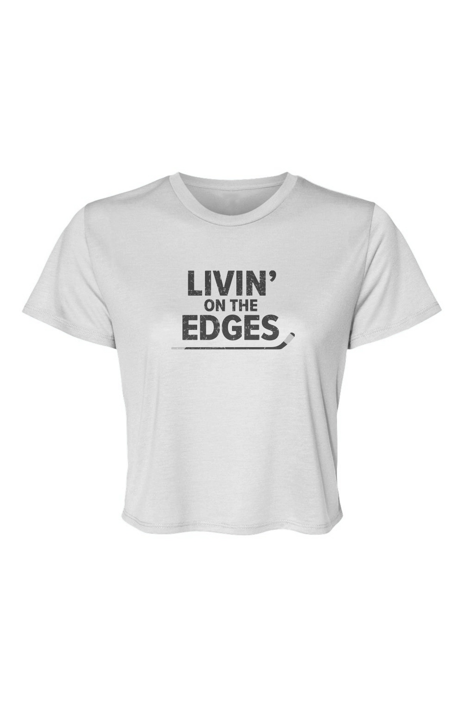 Barn Beauty Livin' on the Edges Cropped Tee White | Barn Garb Hockey Threads