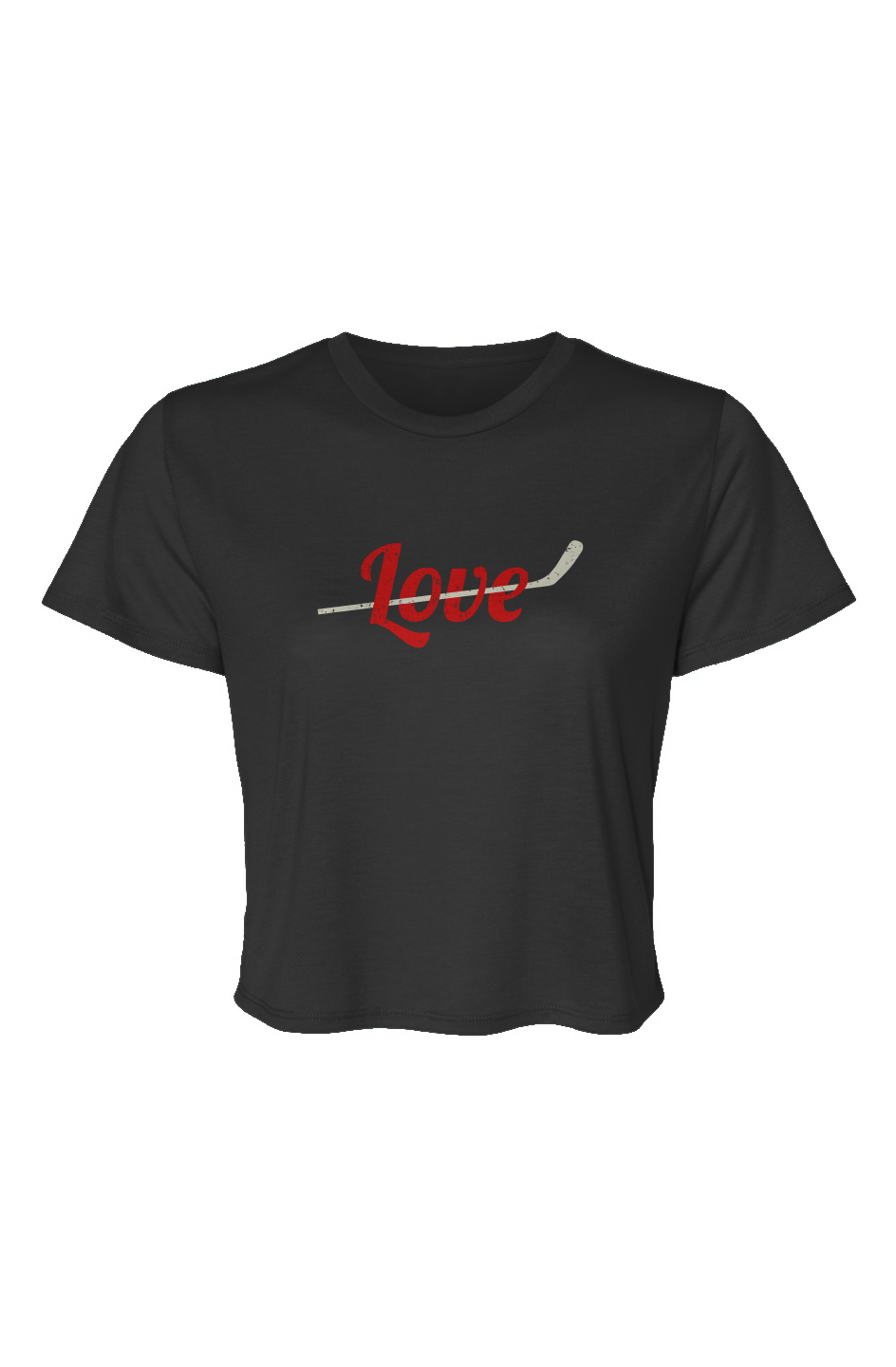 Barn Beauty Love Stick Cropped Tee Black | Barn Garb Hockey Threads