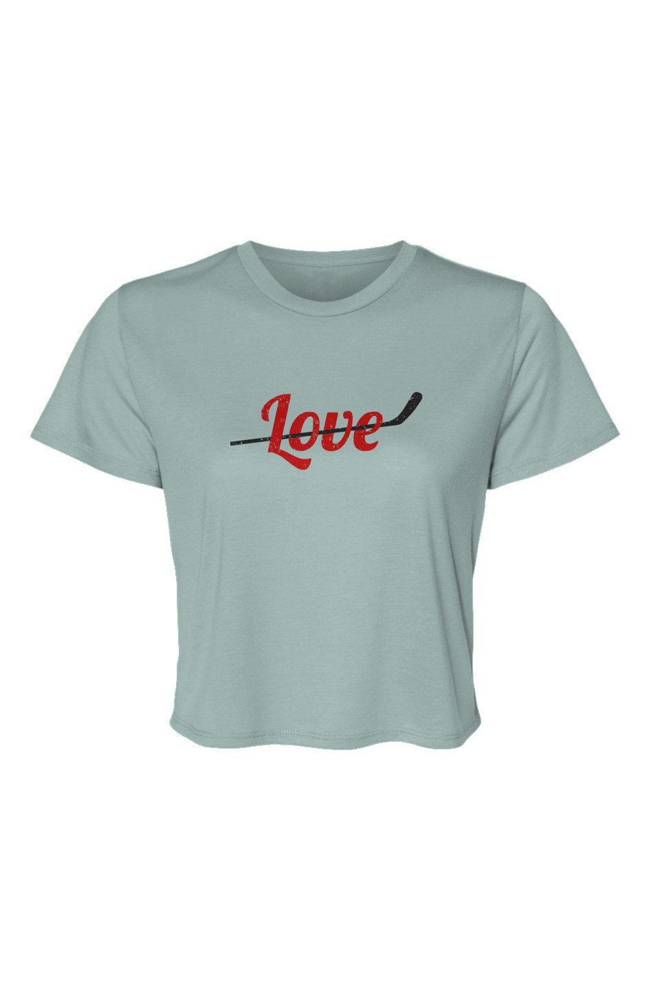 Barn Beauty Love Stick Cropped Tee Dusty Blue | Barn Garb Hockey Threads