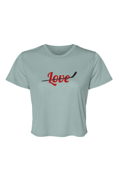 Barn Beauty Love Stick Cropped Tee Dusty Blue | Barn Garb Hockey Threads