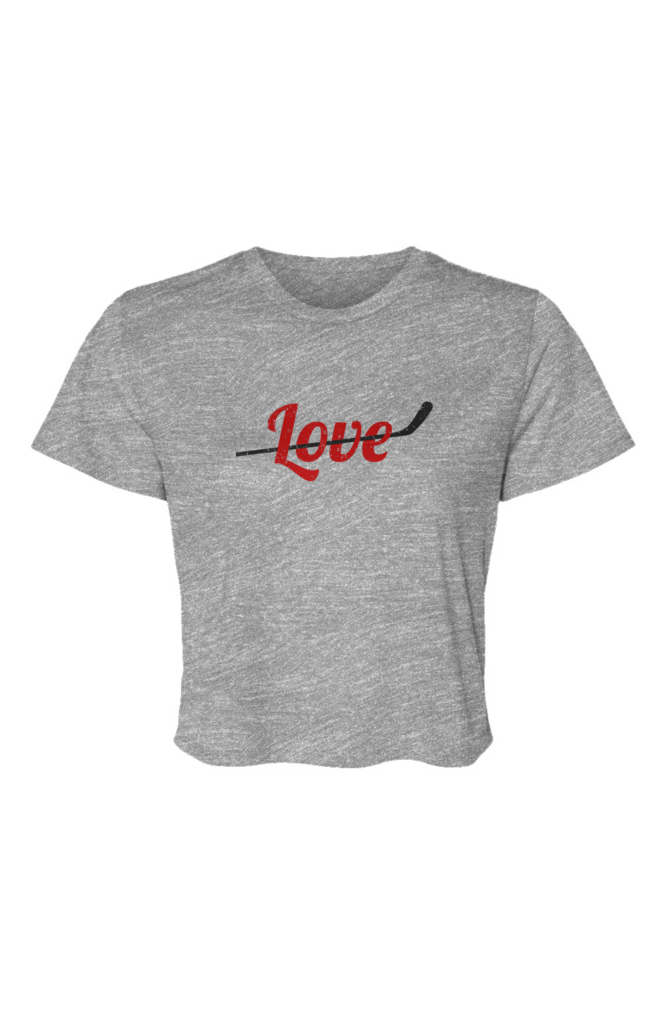 Barn Beauty Love Stick Cropped Tee Grey | Barn Garb Hockey Threads