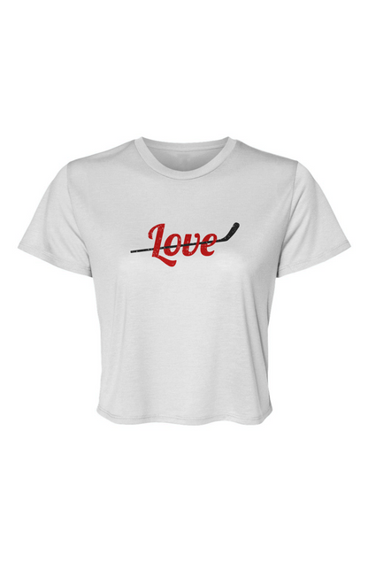 Barn Beauty Love Stick Cropped Tee White | Barn Garb Hockey Threads