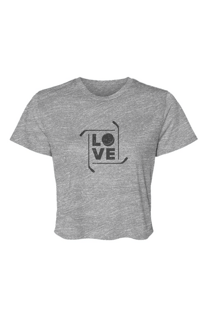 Barn Beauty Love the Game Cropped Tee Grey | Barn Garb Hockey Threads