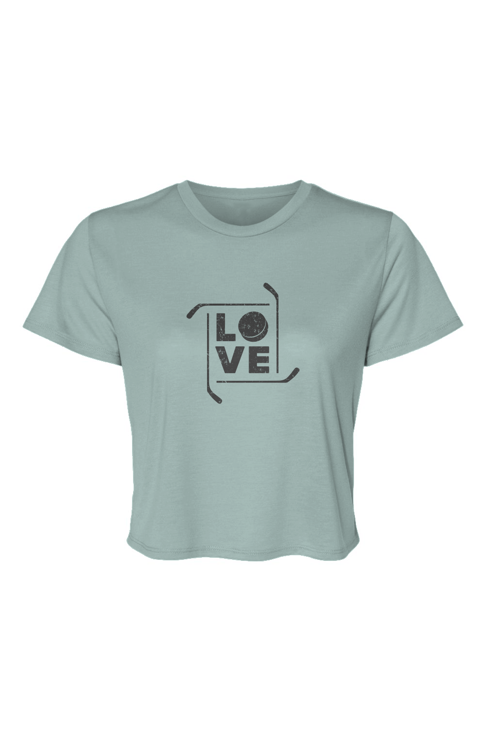 Barn Beauty Love the Game Cropped Tee | Ice Blue Barn Garb Hockey Threads