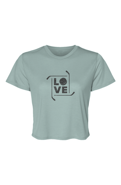 Barn Beauty Love the Game Cropped Tee | Ice Blue Barn Garb Hockey Threads