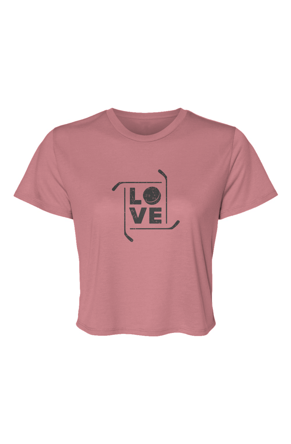 Barn Beauty Love the Game Cropped Tee Mauve | Barn Garb Hockey Threads