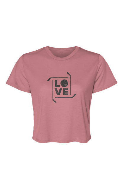 Barn Beauty Love the Game Cropped Tee Mauve | Barn Garb Hockey Threads