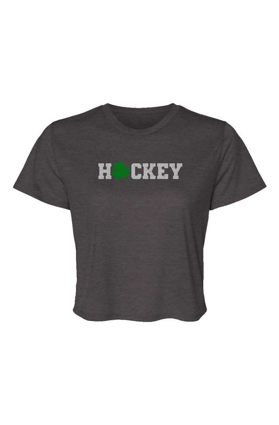 Barn Beauty Lucky Shammy Cropped Tee Charcoal | Barn Garb Hockey Threads