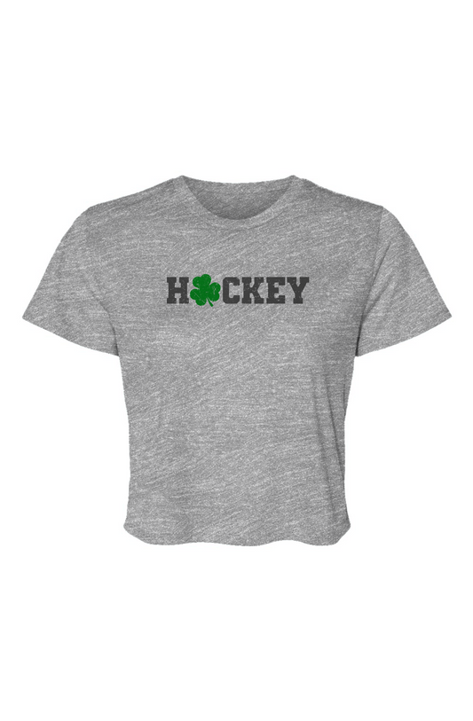 Barn Beauty Lucky Shammy Cropped Tee Grey | Barn Garb Hockey Threads