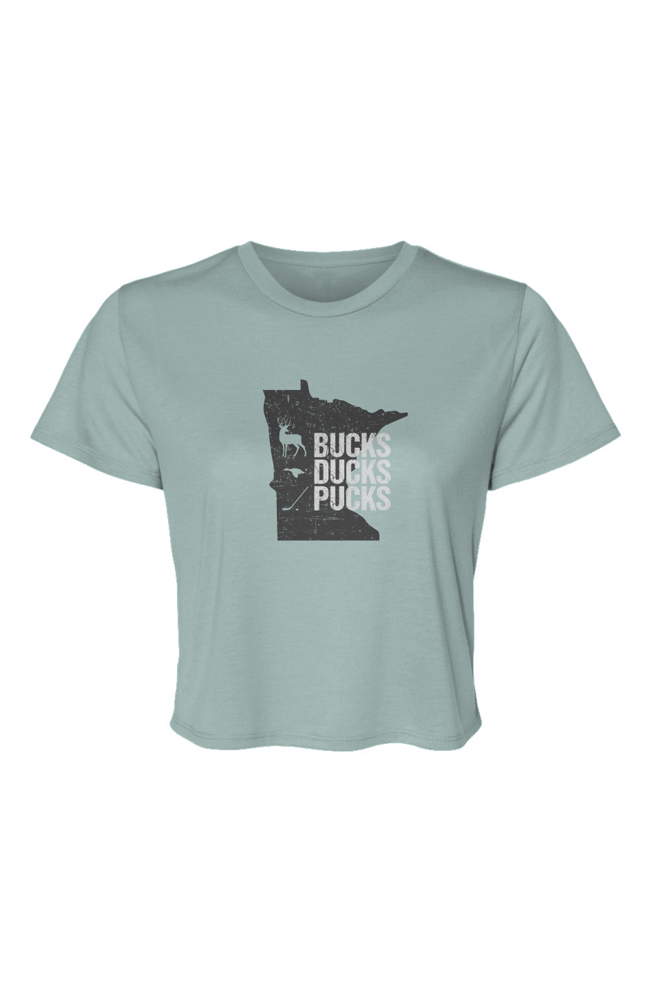 Barn Beauty Minnesota Hunting Cropped Tee Ice Blue | Barn Garb Hockey Threads