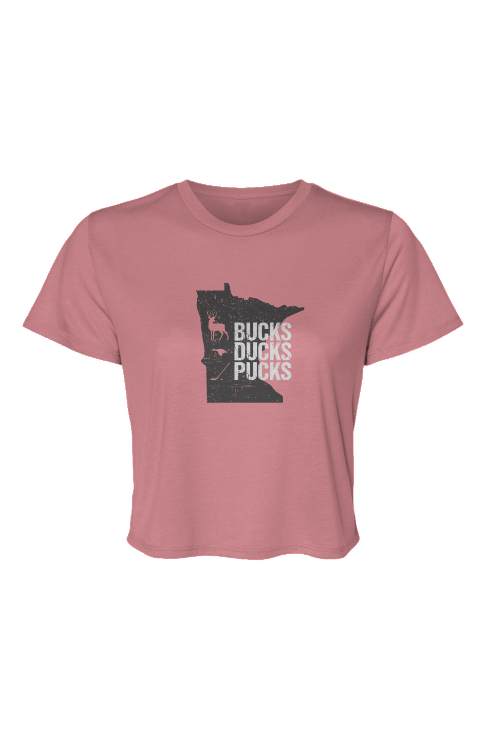 Barn Beauty Minnesota Hunting Cropped Tee Pink | Barn Garb Hockey Threads