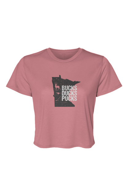 Barn Beauty Minnesota Hunting Cropped Tee Pink | Barn Garb Hockey Threads
