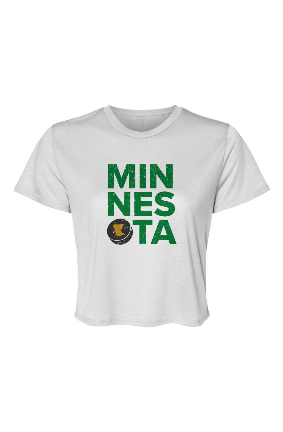 Barn Beauty Minnesota Puck Cropped Tee White | Barn Garb Hockey Threads