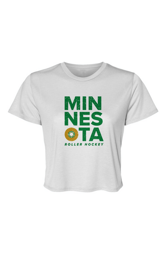 Barn Beauty Minnesota Roller Cropped Tee White | Barn Garb Hockey Threads