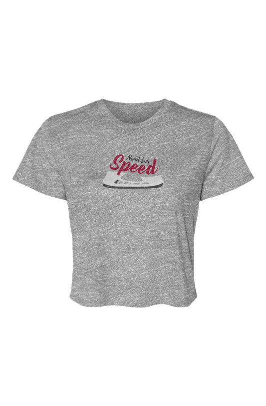 Barn Beauty Need for Speed Cropped Tee Grey | Barn Garb Hockey Threads