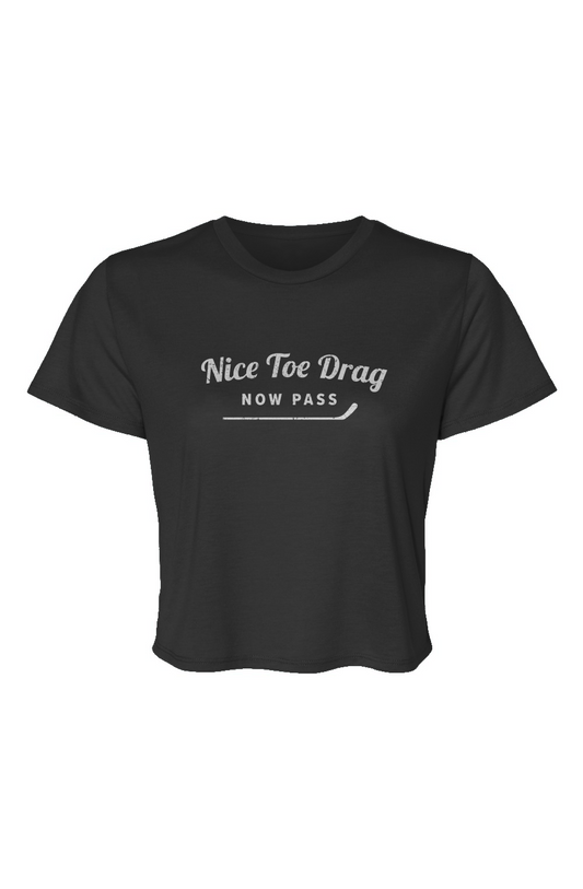 Barn Beauty Nice Toe Drag Now Pass Cropped Tee Black | Barn Garb Hockey Threads