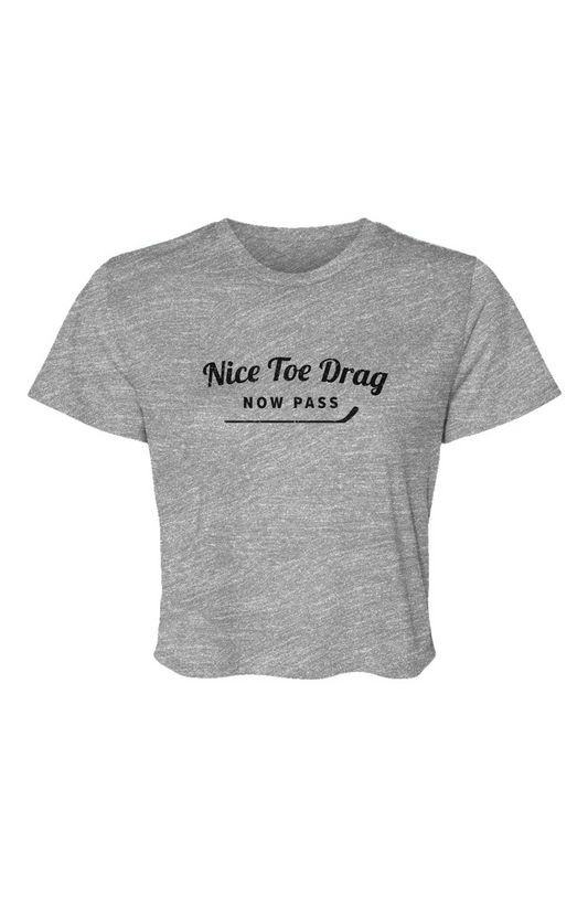 Barn Beauty Nice Toe Drag Now Pass Cropped Tee Grey | Barn Garb Hockey Threads