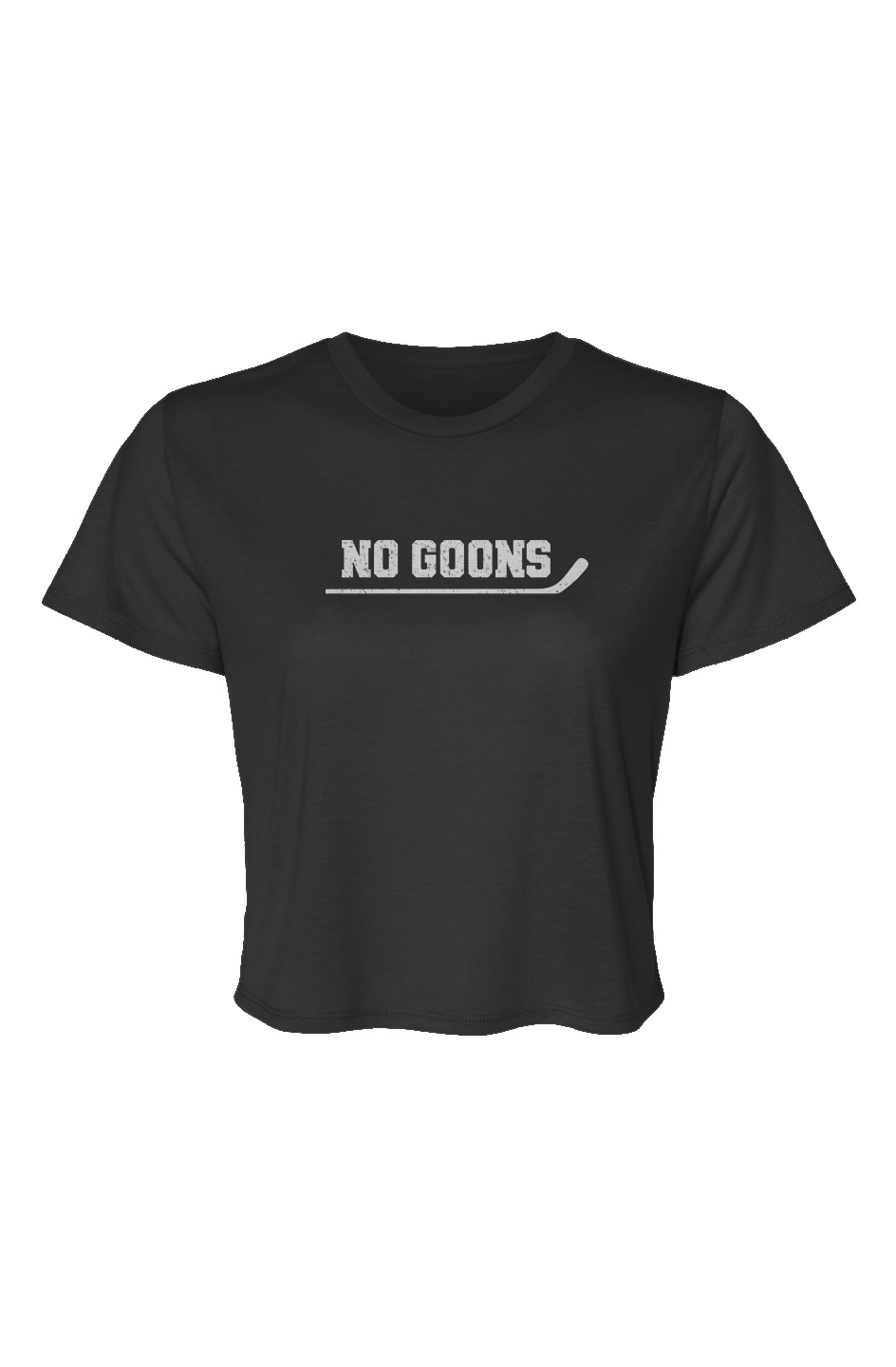 Barn Beauty No Goons Cropped Tee Black | Barn Garb Hockey Threads