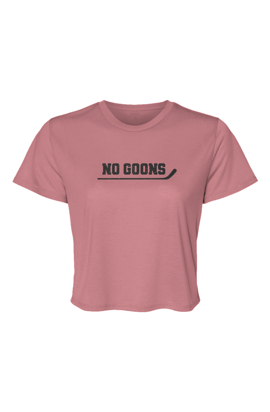 Barn Beauty No Goons Cropped Tee Mauve | Barn Garb Hockey Threads