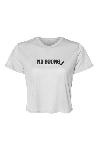 Barn Beauty No Goons Cropped Tee White | Barn Garb Hockey Threads